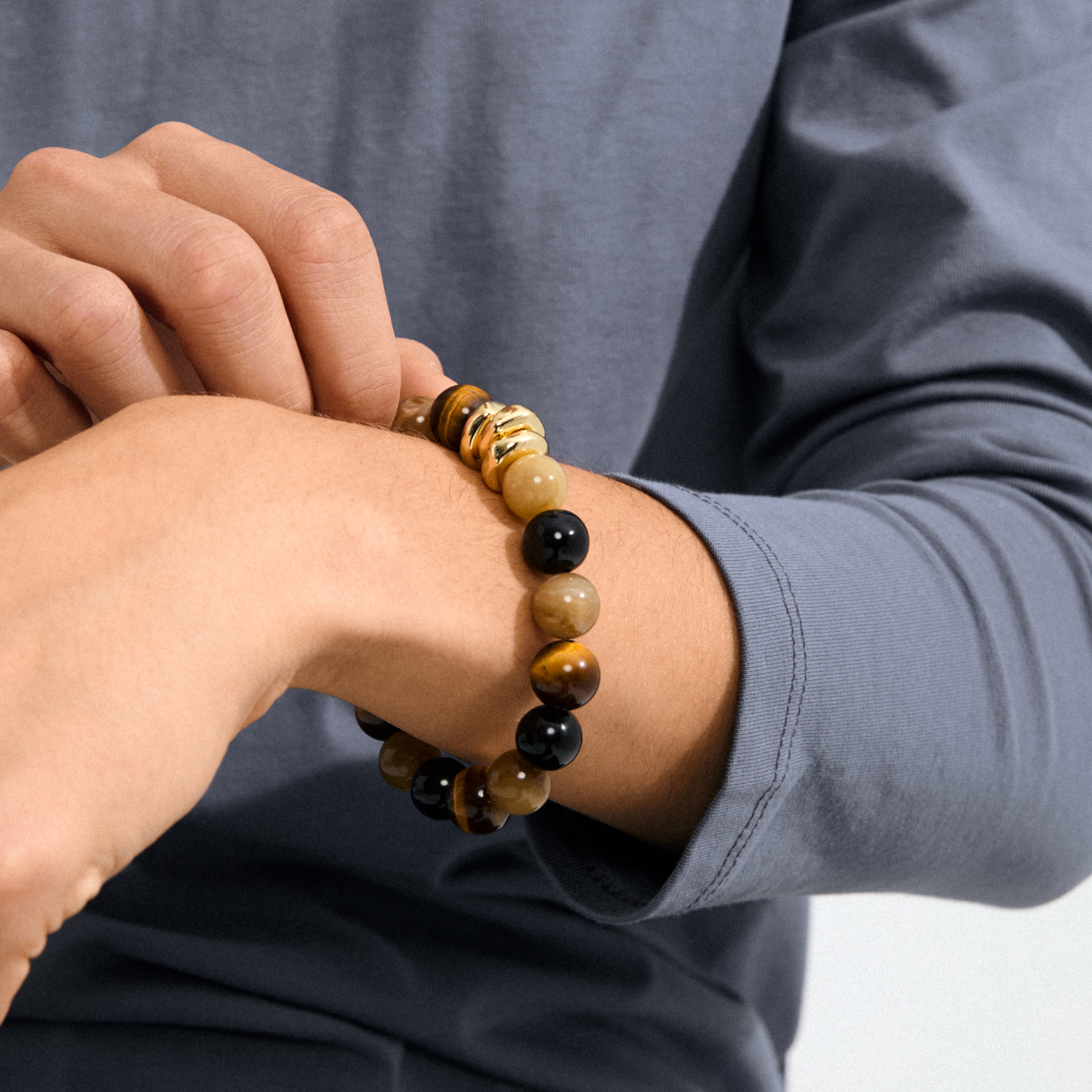 UNFOLD bracelet gold-plated/brown