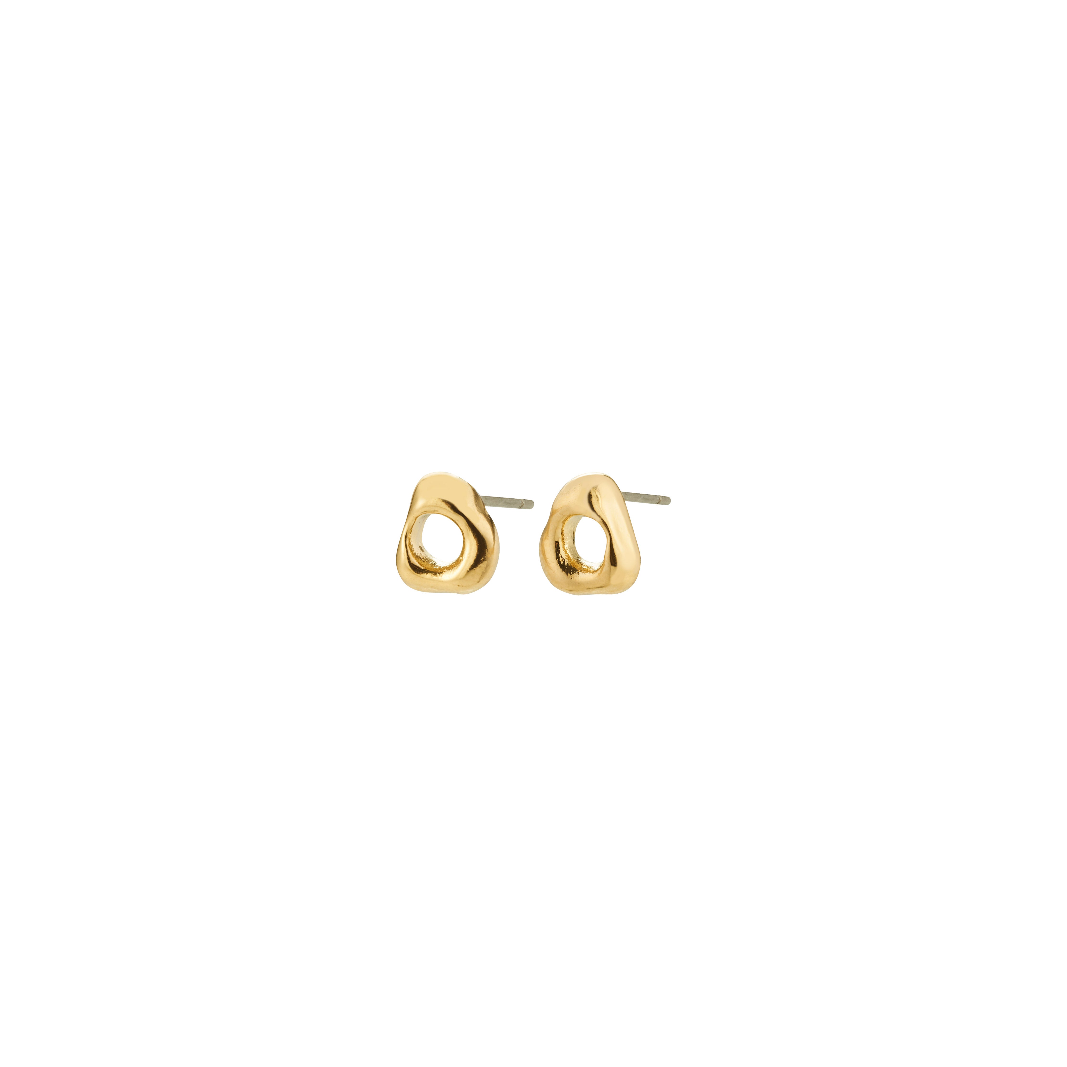 FREE earrings 168一分钟极速赛车--|实时赛果直播视频 gold-plated: Small, irregular gold-tone studs with a pebble-like outline and hollow triangle center, offering a natural, versatile look for everyday wear.